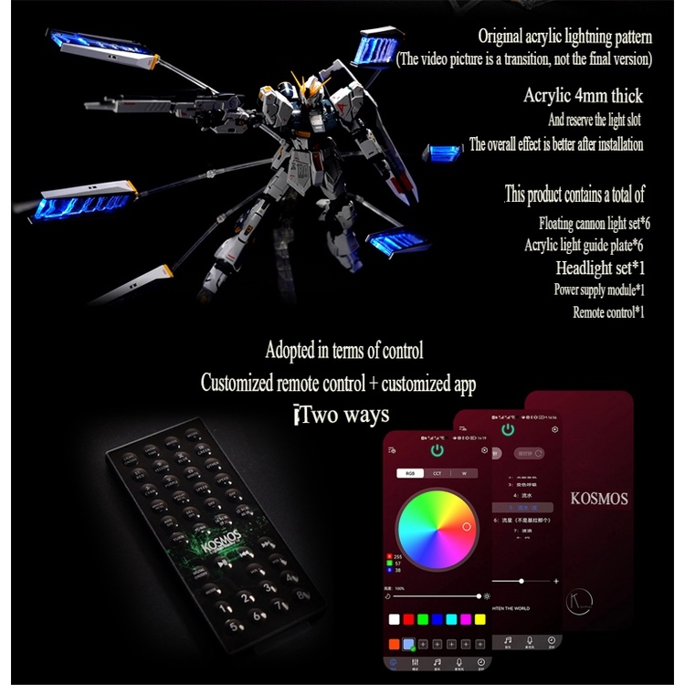 Phụ kiện Kosmos hệ thống LED RGB cho 1/100 RX93 Nu Gundam Ver.Ka
