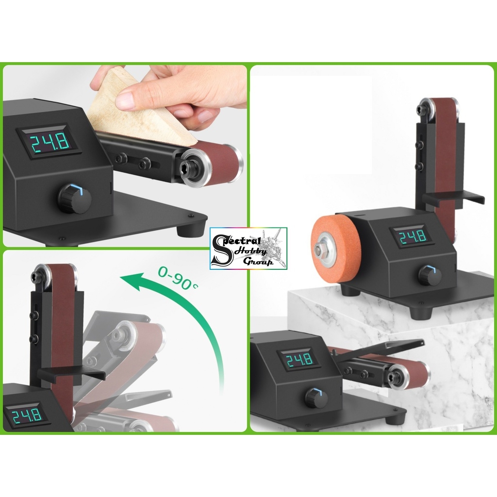 Máy mài đánh bóng dây đai chuyển góc Grinder Abrasive Belt Mini Polishing Battery Longxiang