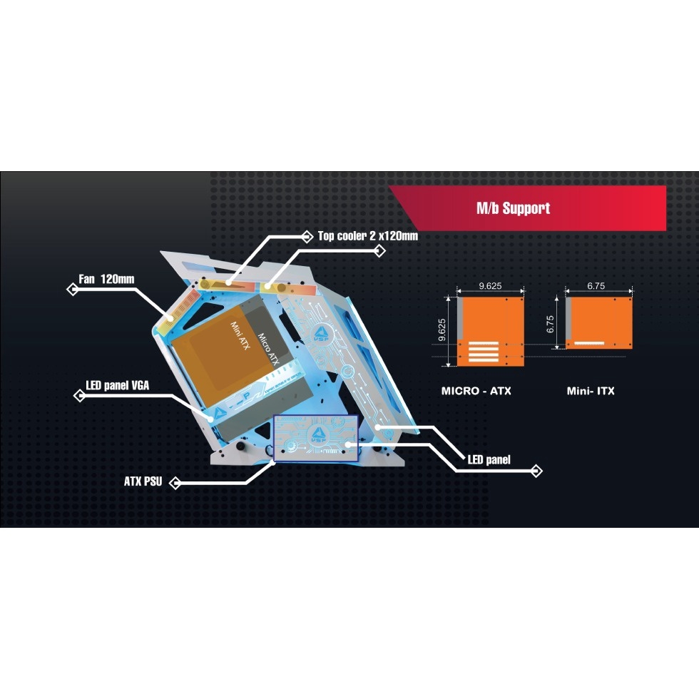 Vỏ case máy tính vsp-k Custom Anime Gundam Micro-ATX ITX