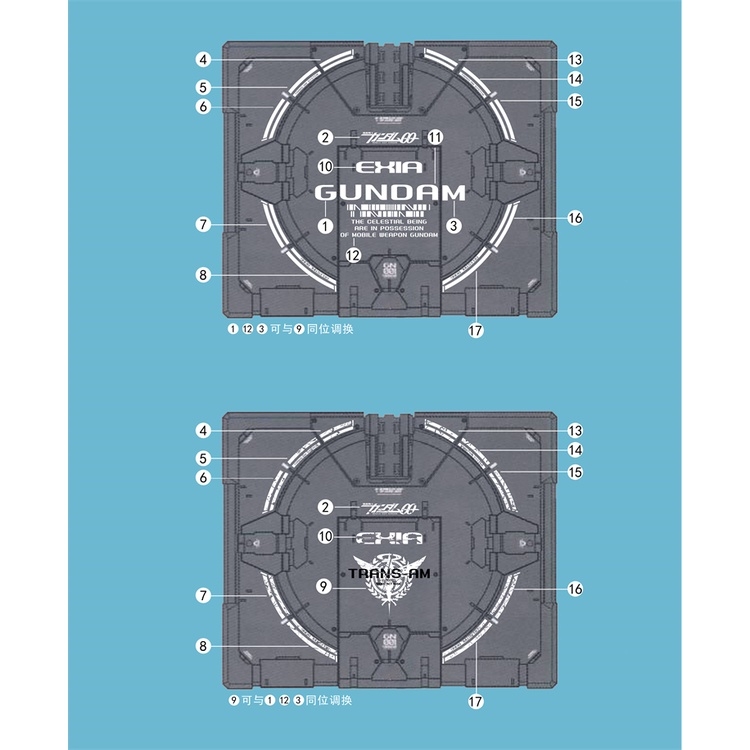 Decal nước dán mô hình PG Exia 00 Raiser 007s Avalanche các loại  Water sticker