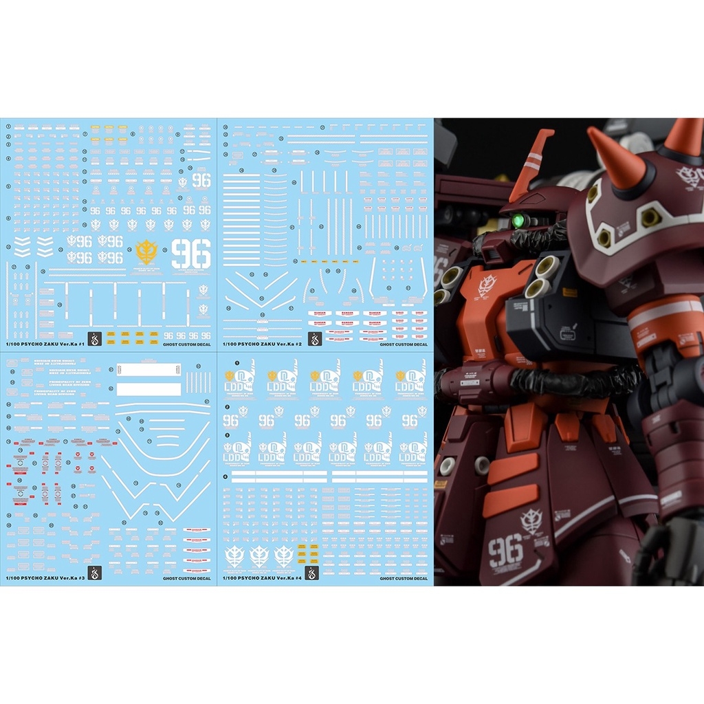 Decal nước dán mô hình Zaku II | Zaku Thunderbolt MG HG GTO các loại Water sticker