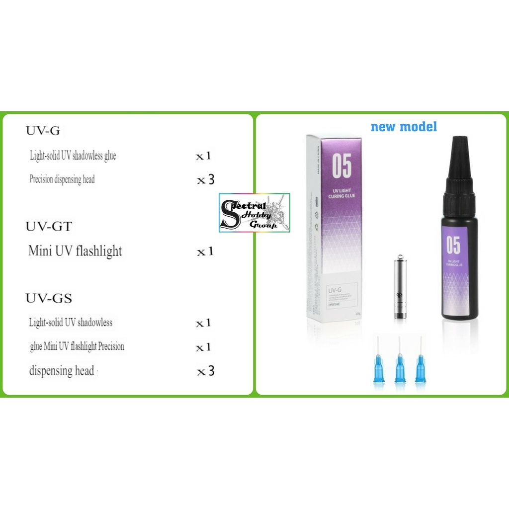 Dụng cụ DSPIAE keo trong UV khô nhanh / đèn LED UV UV-G Light Curing Clear Glue