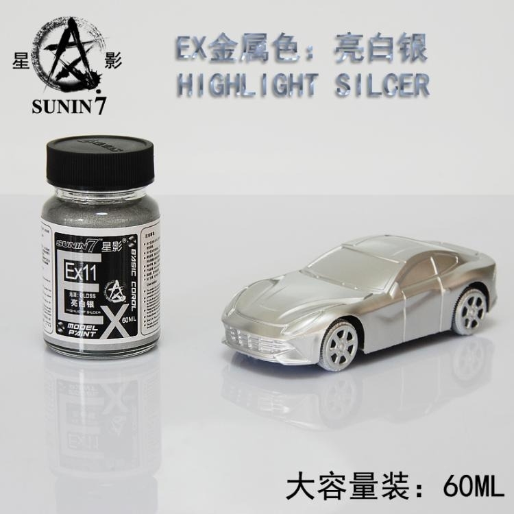 Sơn mô hình cao cấp Sunin Ex 05-12 60ml paint red blue yellow silver gold flat black white color