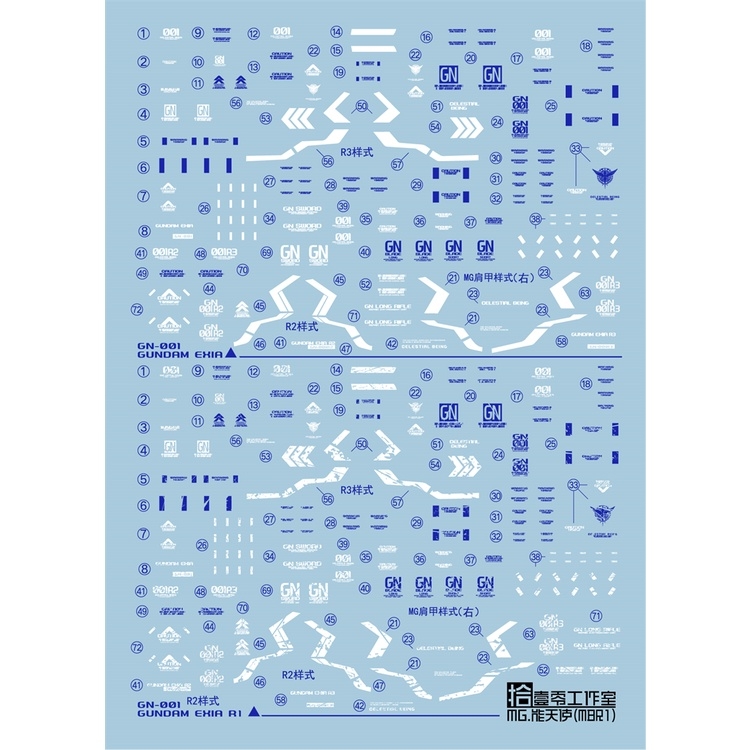 Decal nước dán mô hình EXIA MG RG HG Avalanche Gundam decal base các loại Water sticker