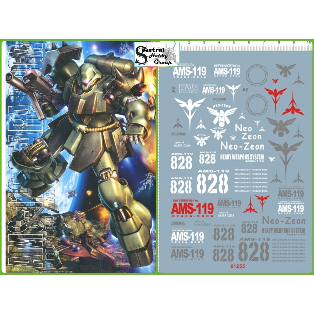 Decal nước dán mô hình MG HG Geara Doga AMS119 các loại - Water sticker