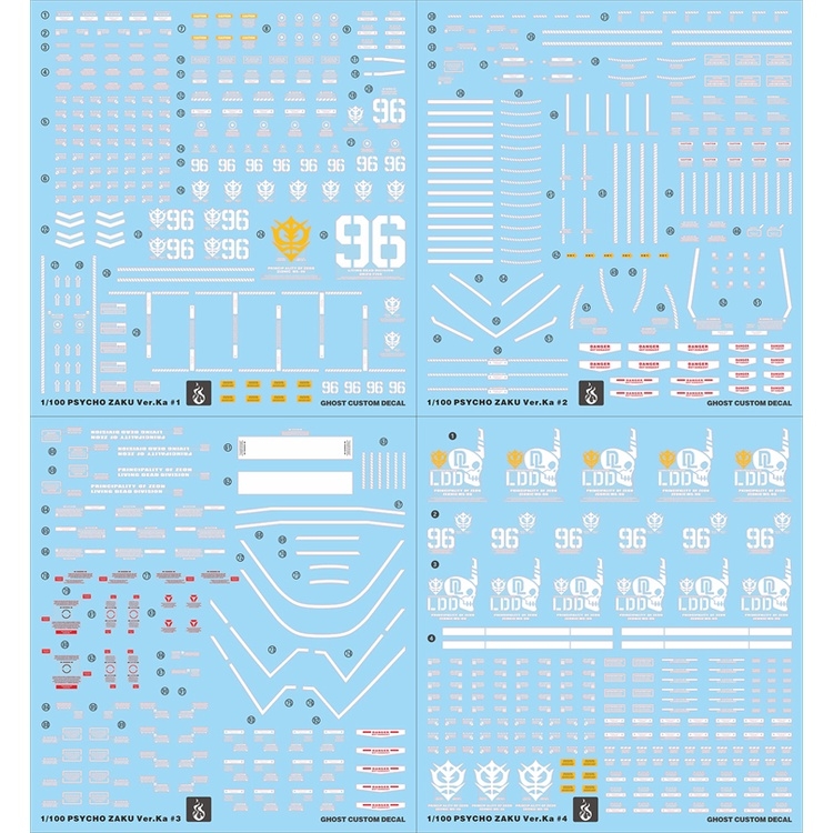 Decal nước dán mô hình Zaku II | Zaku Thunderbolt MG HG GTO các loại Water sticker