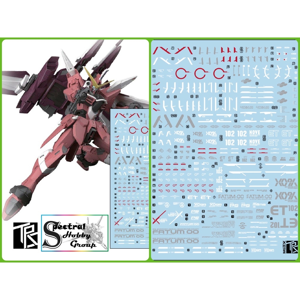 Decal nước dán mô hình Infinite Justice - Justice MG RG Custom các loại Water sticker