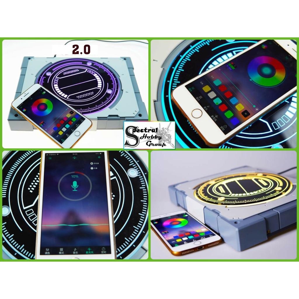 Đế giá Action Base xoay Led RGB Revolving Rotation 360 2.0 Phone remote PG MG RG HG chụp mô hình