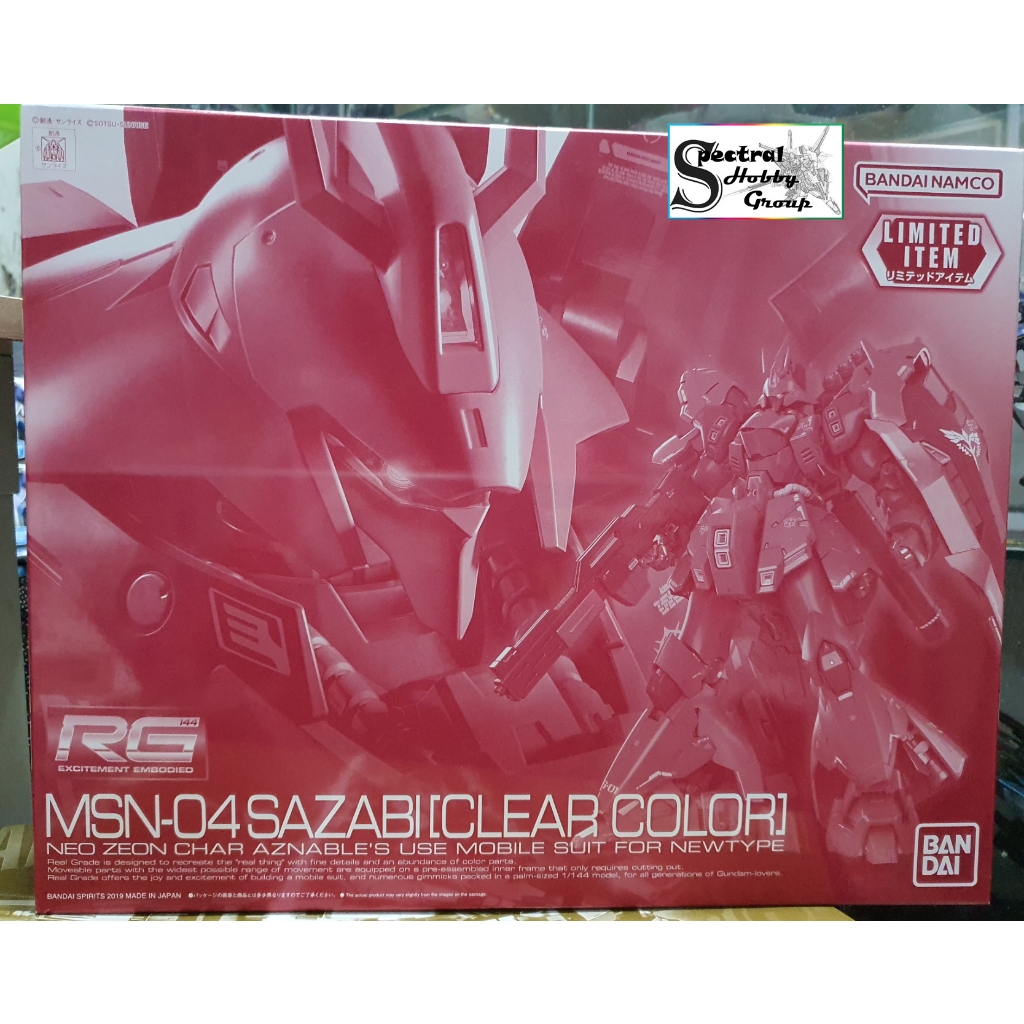 Mô hình lăp ráp RG 1/144 Sazabi Clear Color Limited Bandai