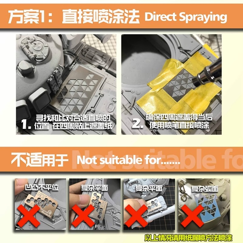 Dụng cụ ALEXEN sơn tạo hình camo dàn di AJ0035 Camouflage Template Gundam tank model