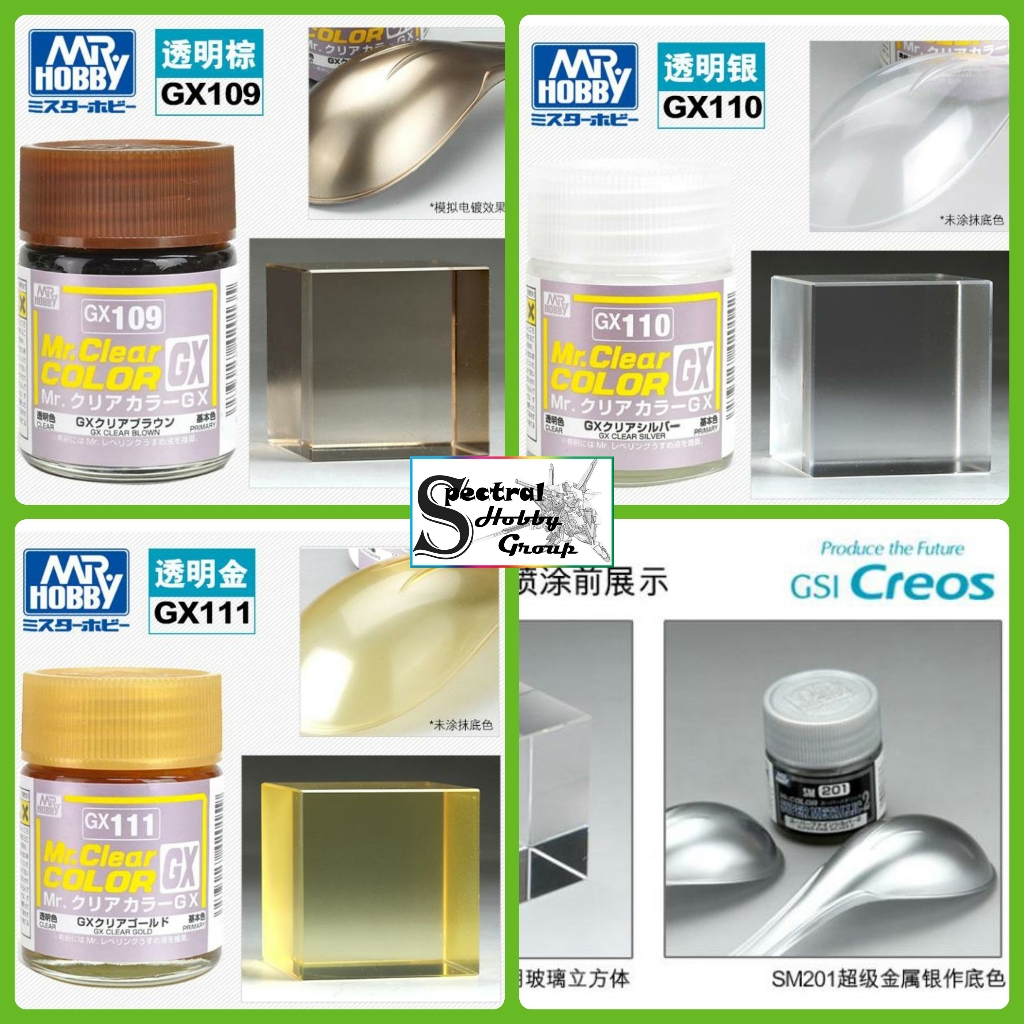 Sơn mô hình màu trong Clear Transparent MR.Hobby color GX101~GX111 C47-C50 paint lacquer