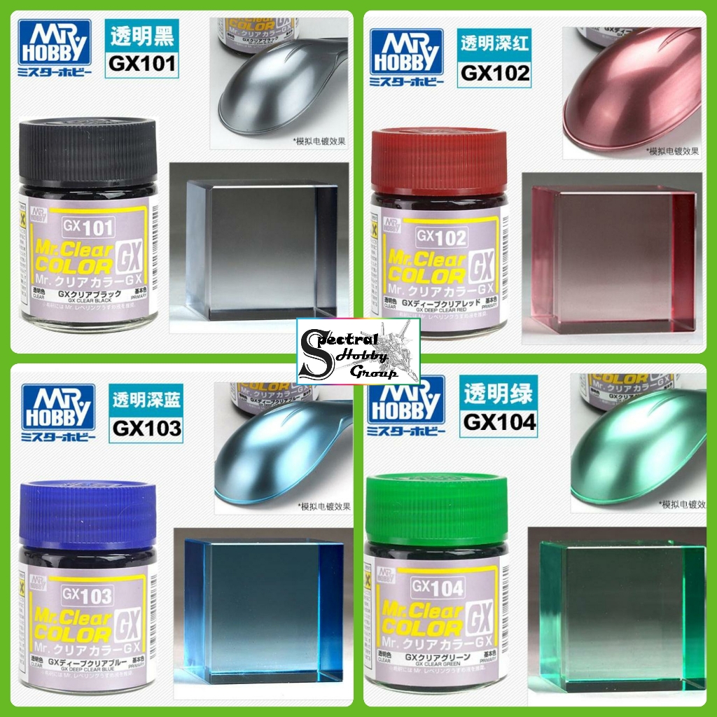 Sơn mô hình màu trong Clear Transparent MR.Hobby color GX101~GX111 C47-C50 paint lacquer