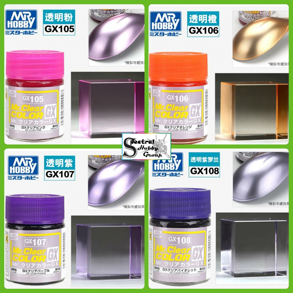 Sơn mô hình màu trong Clear Transparent MR.Hobby color GX101~GX111 C47-C50 paint lacquer