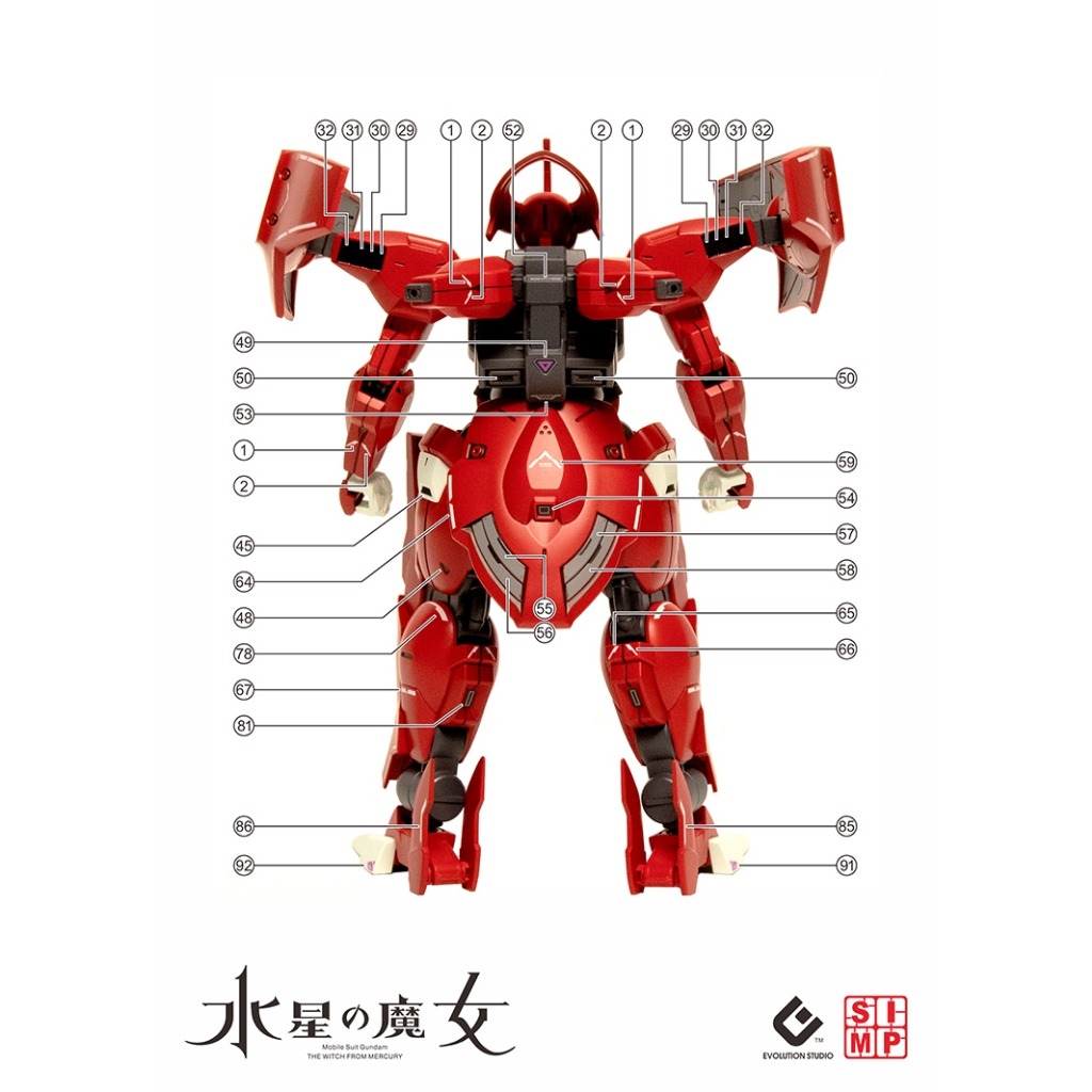 Decal nước dán mô hình DARILBALDE Gundam WITCH FROM MERCURY các loại water sticker