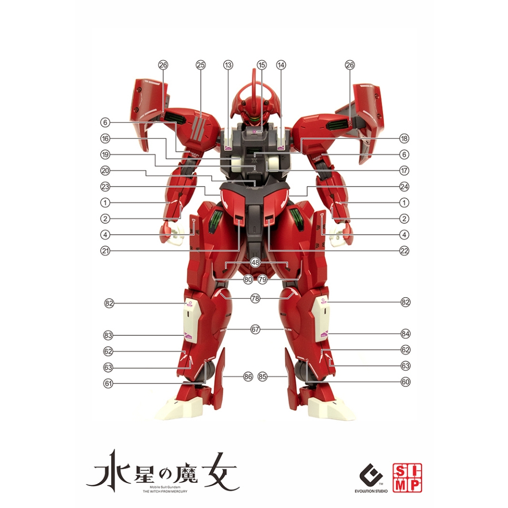 Decal nước dán mô hình DARILBALDE Gundam WITCH FROM MERCURY các loại water sticker