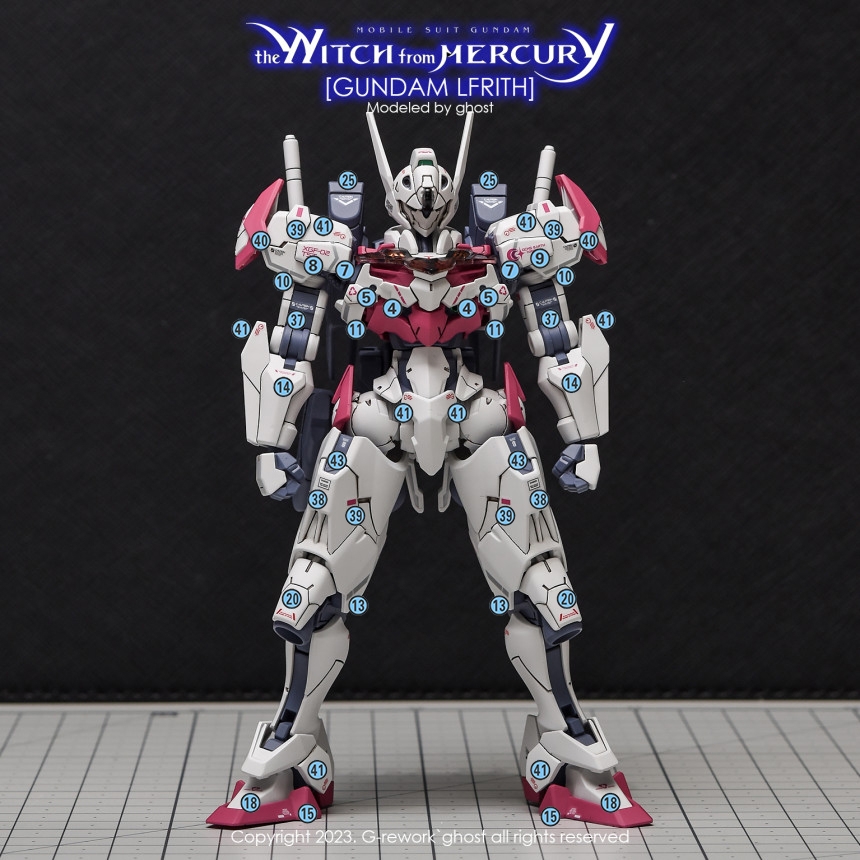 Decal nước dán mô hình LFRITH | UR | THORN JIU Gundam WITCH MERCURY water sticker