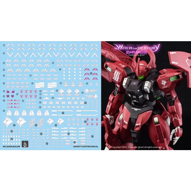 Decal nước dán mô hình DARILBALDE Gundam WITCH FROM MERCURY các loại water sticker