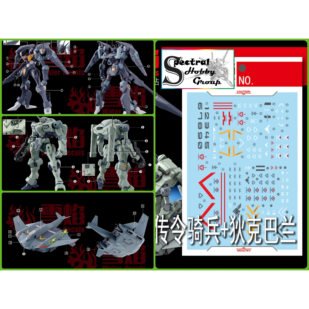 Decal nước dán mô hình Gundam Aerial Rebuild Beguir Pente Pharact Heindree Zowort Tickbalang MERCURY water sticker