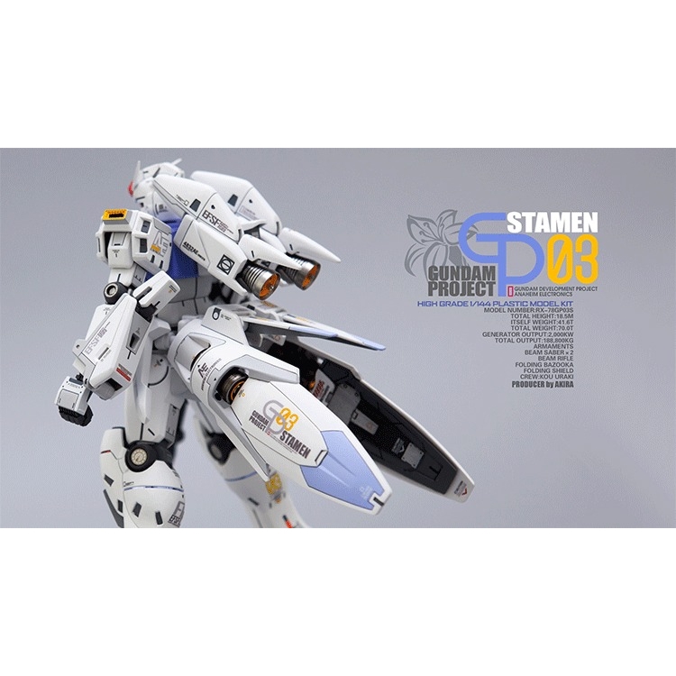 Decal nước dán mô hình HG GP03D Dendrobium RX-78 Gundam Water sticker