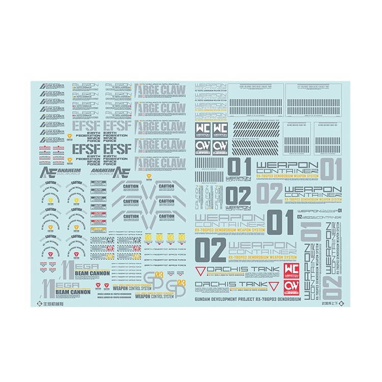 Decal nước dán mô hình HG GP03D Dendrobium RX-78 Gundam Water sticker