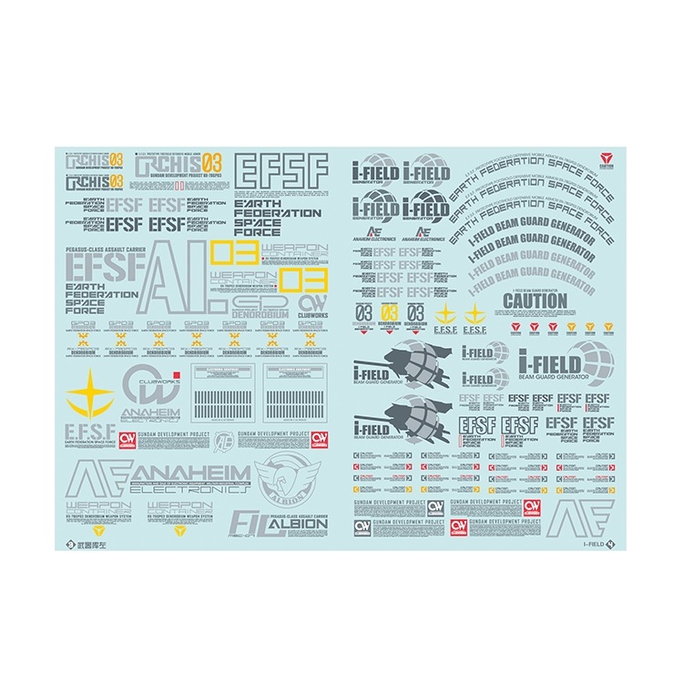 Decal nước dán mô hình HG GP03D Dendrobium RX-78 zeta ez8 UC EFSF Series Water sticker