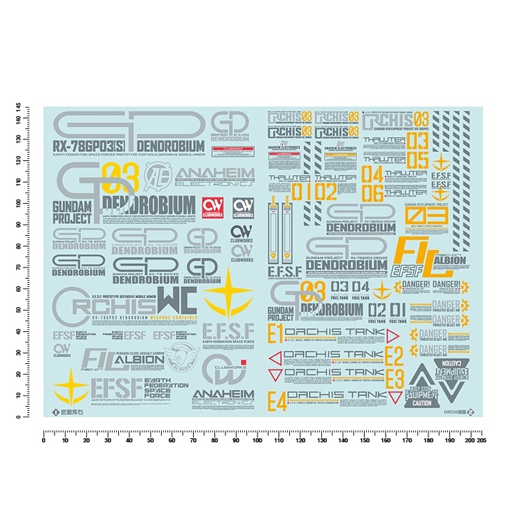 Decal nước dán mô hình HG GP03D Dendrobium RX-78 zeta ez8 UC EFSF Series Water sticker
