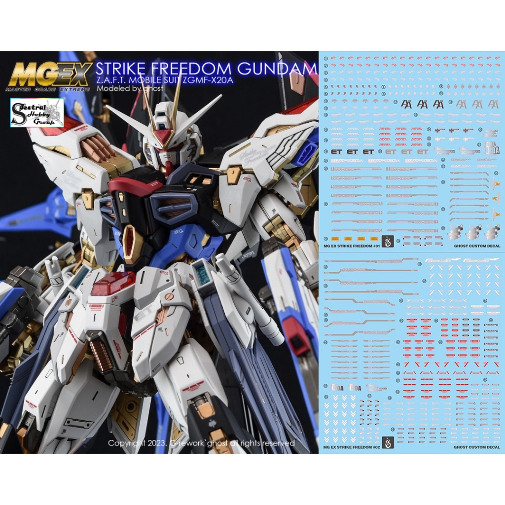 Decal nước dán mô hình MGEX STRIKE FREEDOM GUNDAM water sticker các loại