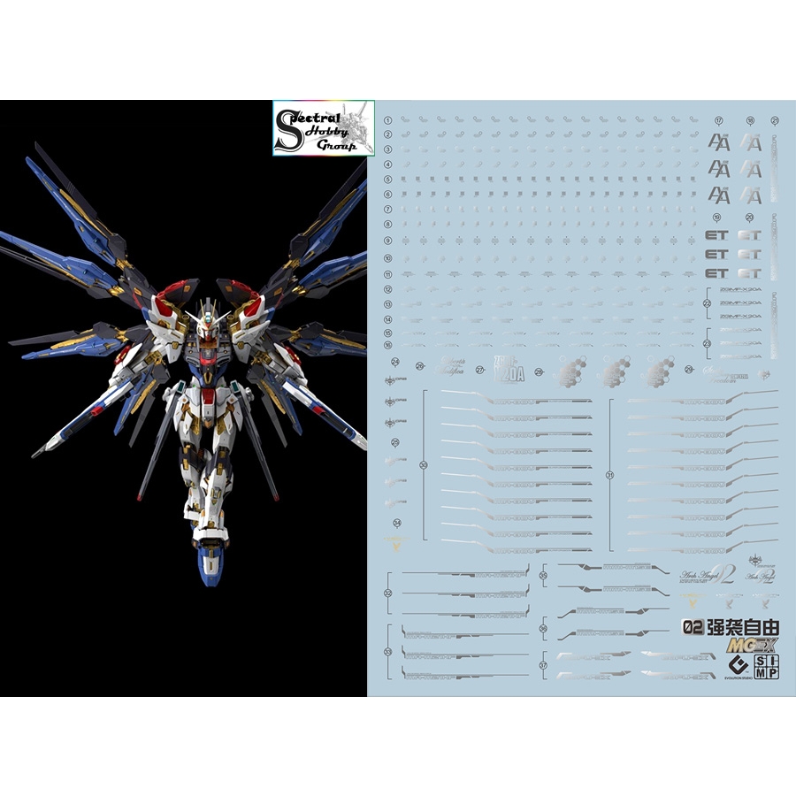 Decal nước dán mô hình MGEX STRIKE FREEDOM GUNDAM water sticker các loại