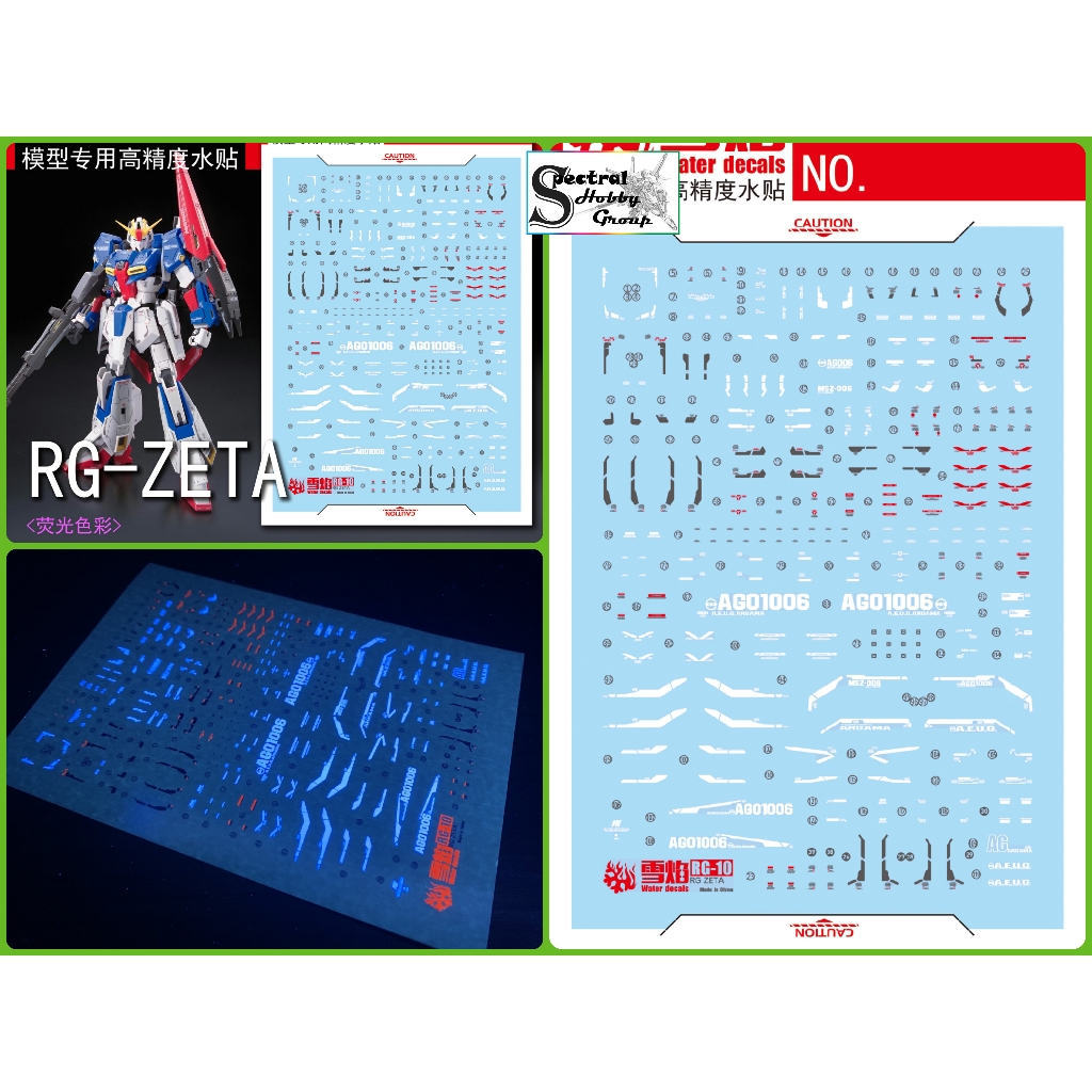 Decal nước dán mô hình Zeta PLUS A1 C1 Z3 Red ver.ka PG MG RG HG các loại Water sticker