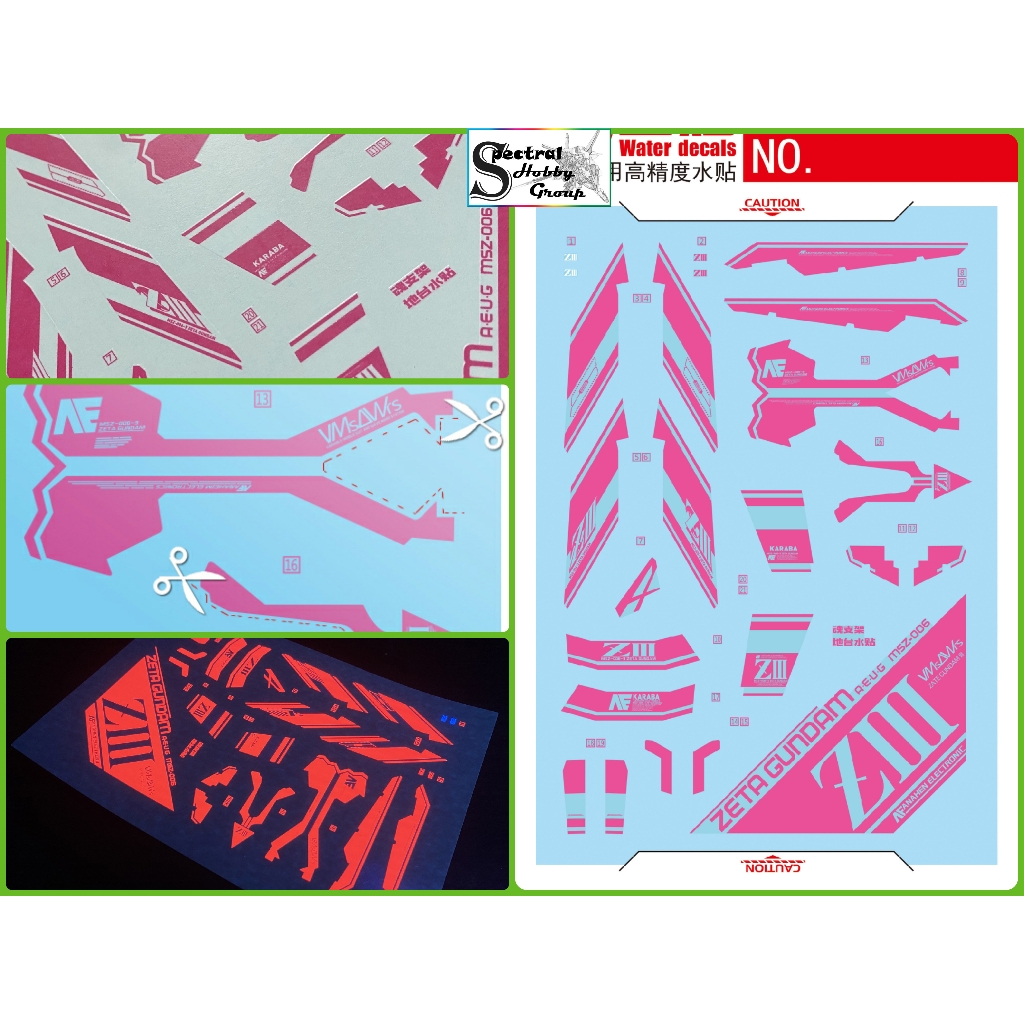 Decal nước dán mô hình Zeta PLUS A1 C1 Z3 Red ver.ka PG MG RG HG các loại Water sticker