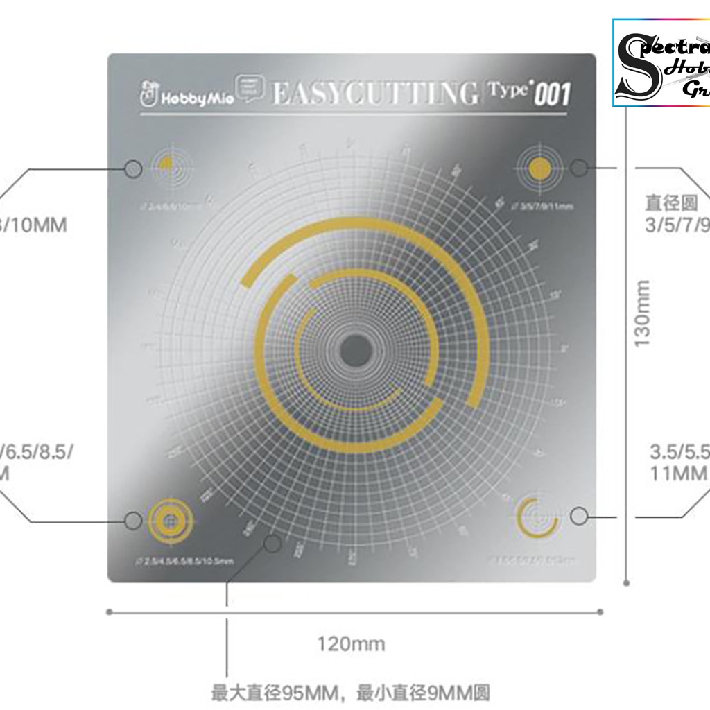 Dụng cụ HOBBY MIO bảng mẫu cắt masking template Metal Cover Tape Cutting Plate