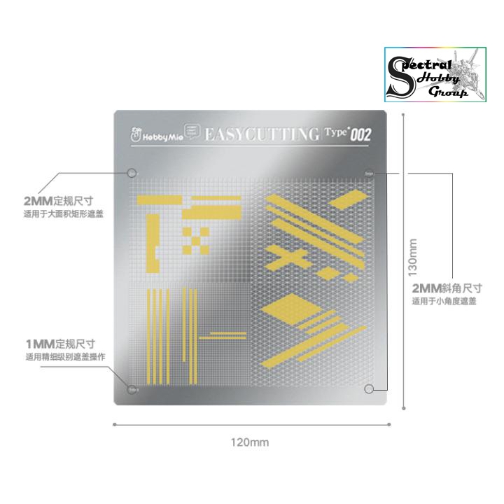 Dụng cụ HOBBY MIO bảng mẫu cắt masking template Metal Cover Tape Cutting Plate