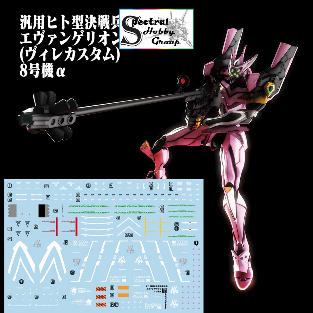 Decal nước dán mô hình RG HG Evangelion EVA Unit 00 01 02 03 04 06 08 Water sticker