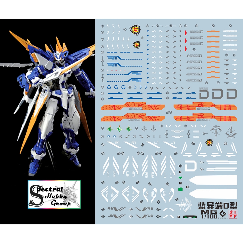 Decal nước dán mô hình MG MB HG RG Astray Blue Frame các loại - water sticker