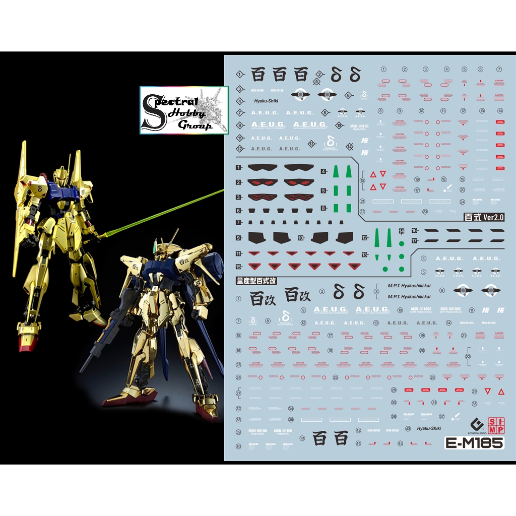 Decal nước dán mô hình Hyaku shiki | Shiki Crash Cain MG HG các loại Water Sticker