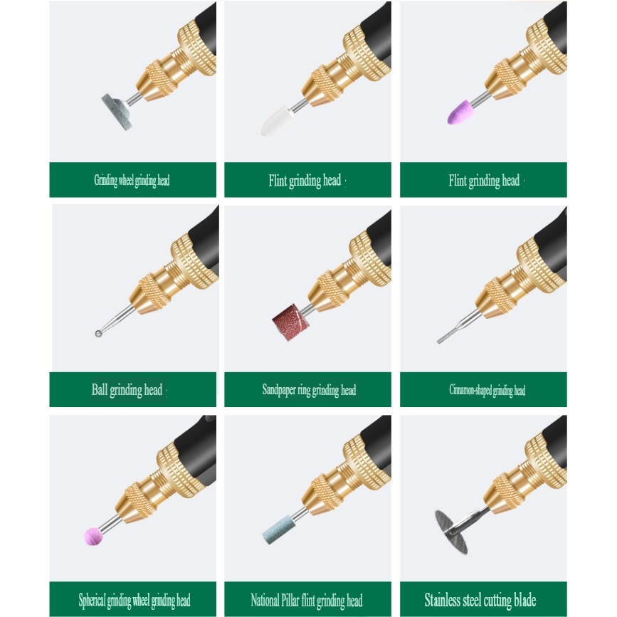 Máy khoan cắt mini KJ202 đa năng Electric grinder small hand-held drill 6 speed Led rechargable