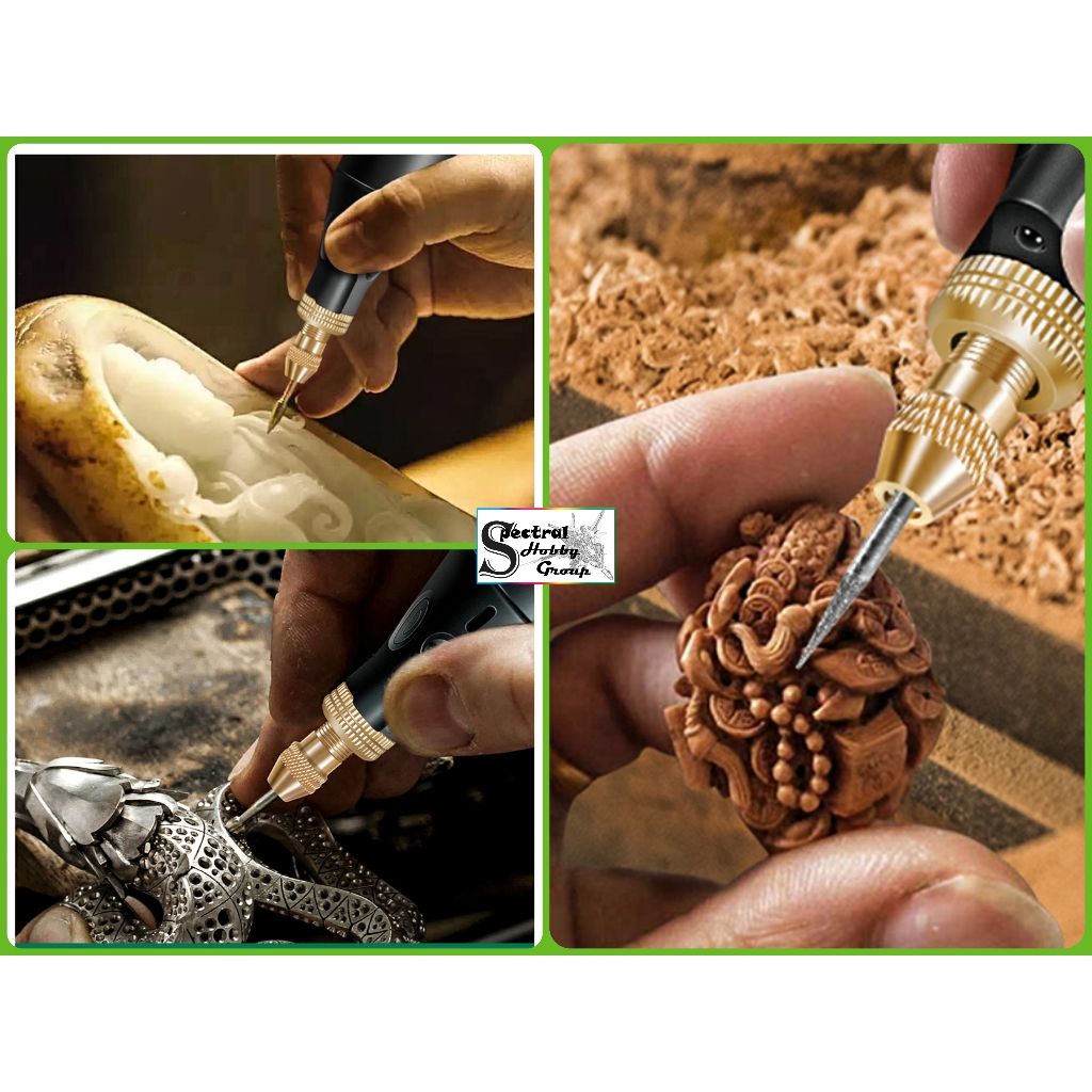 Máy khoan cắt mini KJ202 đa năng Electric grinder small hand-held drill 6 speed Led rechargable