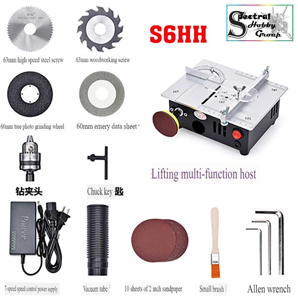 Máy cắt cưa mài đánh bóng để bàn S6 lưỡi cưa 63mm PCB Desktop Cutting Machine Mini Aluminum Alloy