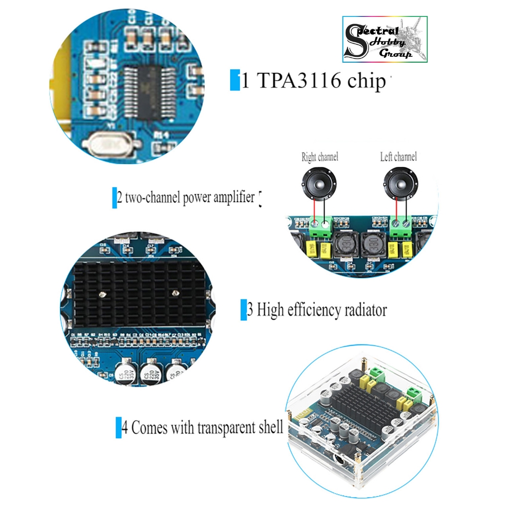 Mạch khuếch đại âm thanh TPA3116D2 2.0 kênh 2* 120W bluetooth 5.0 chất lượng cao M548 Digital Audio Amplifier