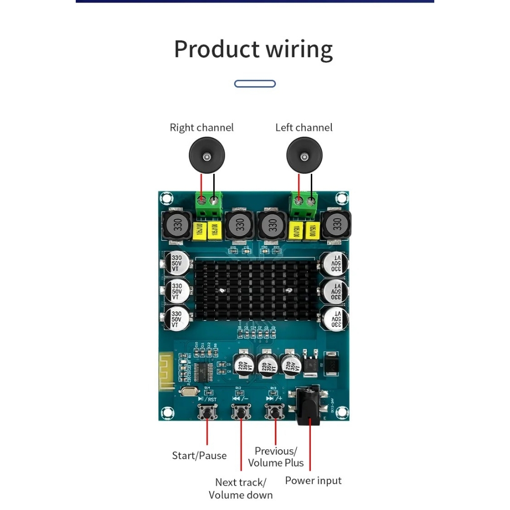 Mạch khuếch đại âm thanh TPA3116D2 2.0 kênh 2* 120W bluetooth 5.0 chất lượng cao M548 Digital Audio Amplifier