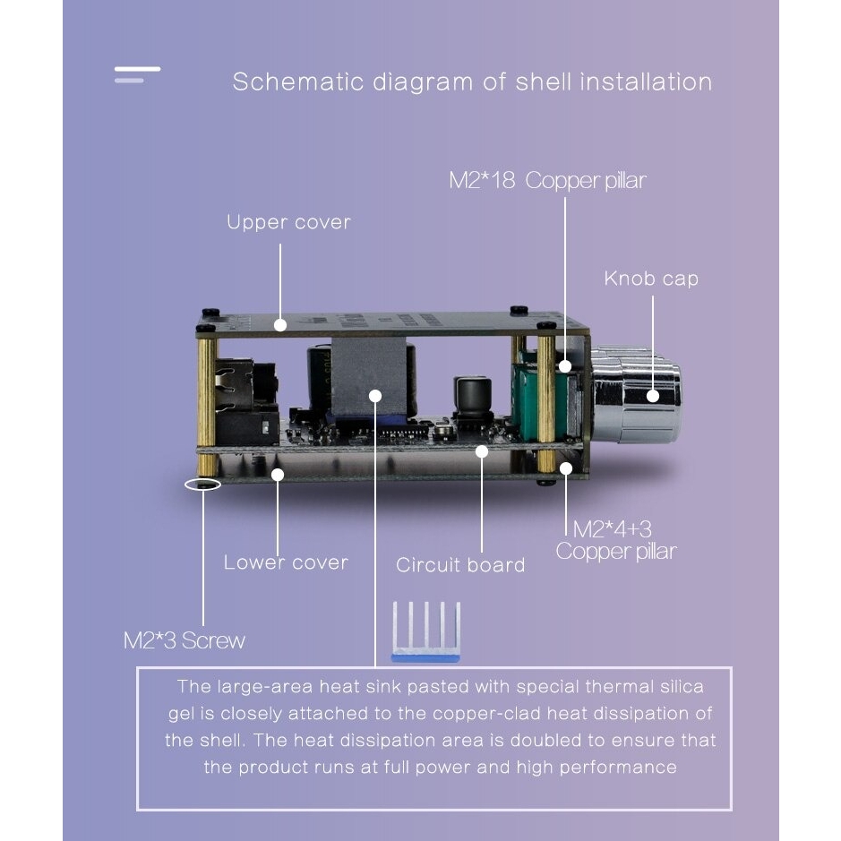 Mạch khuếch đại âm thanh Sinilink 50w*2 Bluetooth 5.0 XY-T50L Digital Audio Power Amplifier 2.0