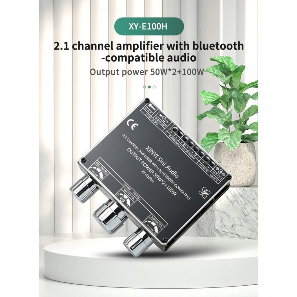 Mạch khuếch đại âm thanh Sinilink XY-E100H 50W*2+100W Audio Power Amplifier Board 2.1 Bluetooth 5.1