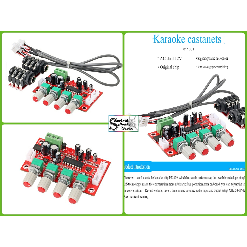 Mạch âm thanh echo karaoke PT2399 Tạo Vang OP275 12V cao cấp microphone amplifier board reverberation