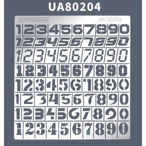 Dụng cụ mô hình Ustar metal masking số UA80204/80205 Chariot Number Digital Spray Plate