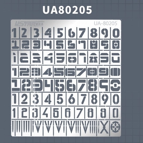Dụng cụ mô hình Ustar metal masking số UA80204/80205 Chariot Number Digital Spray Plate