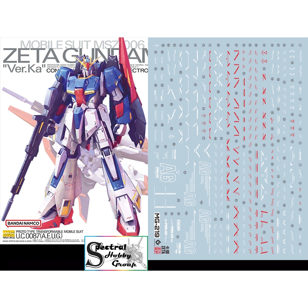 Decal nước dán mô hình Zeta PLUS A1 C1 Z3 Red ver.ka PG MG RG HG các loại Water sticker