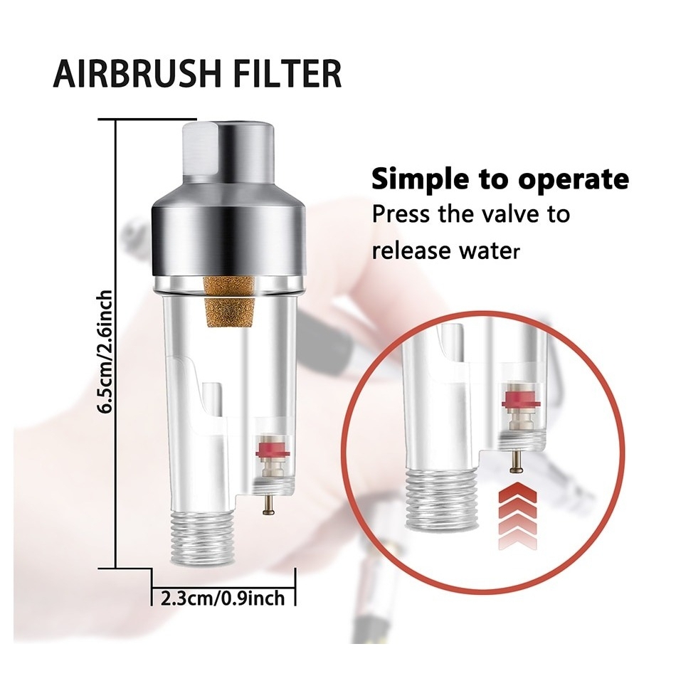 Lọc nước mini cho bút sơn mô hình airbrush Air Filter and Water Ustar UA90033 manwah size 1/8