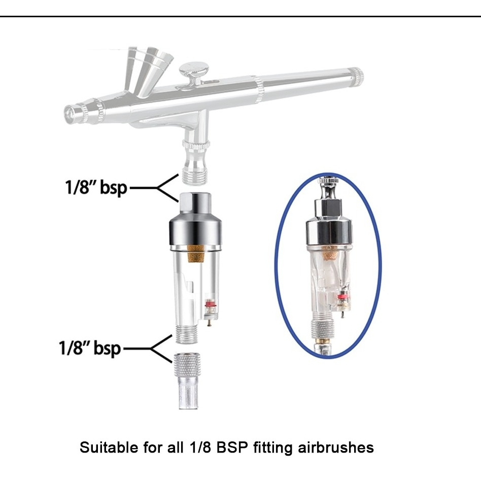 Lọc nước mini cho bút sơn mô hình airbrush Air Filter and Water Ustar UA90033 manwah size 1/8