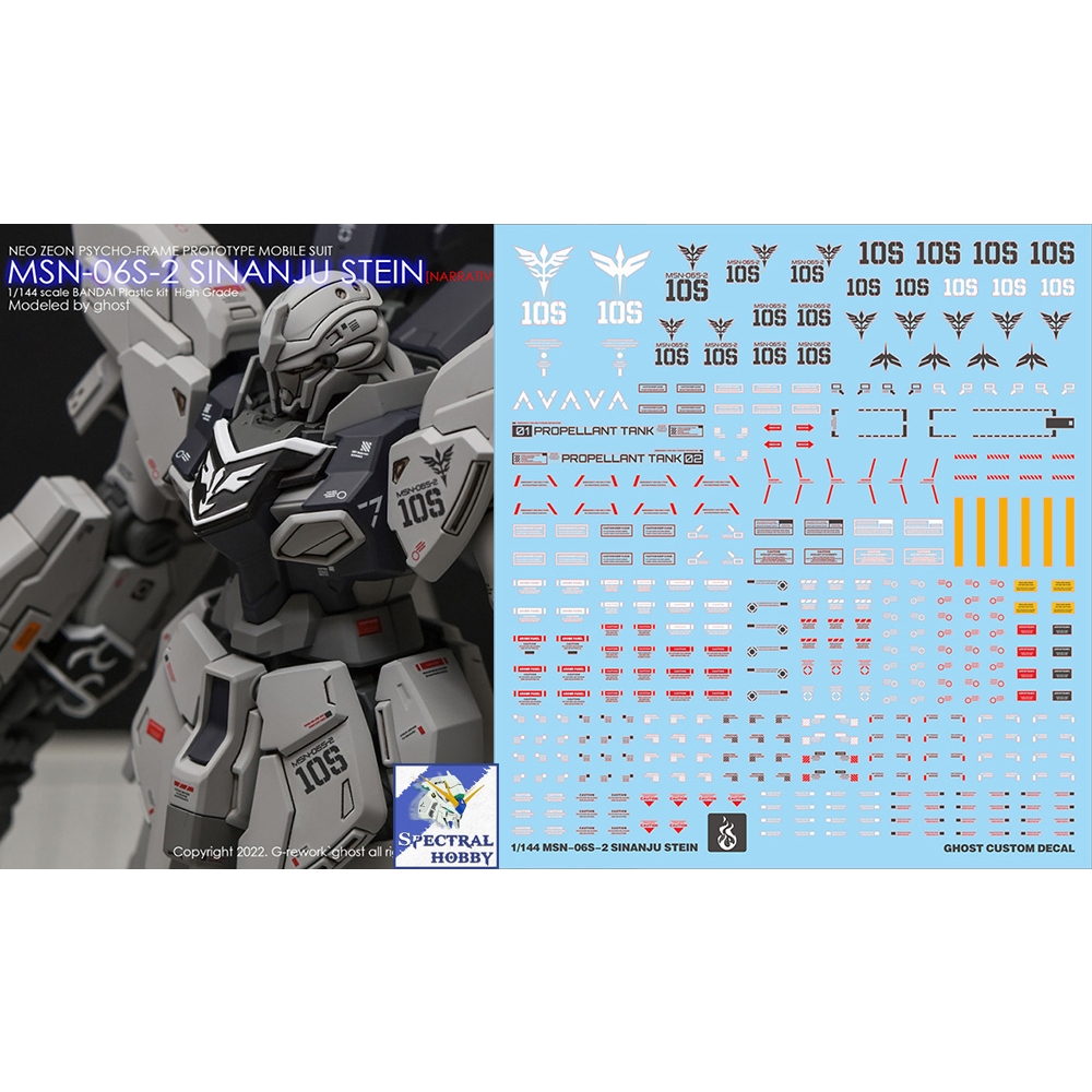 Decal nước dán mô hình MG HG Sinanju Stein NT Narrative Water sticker