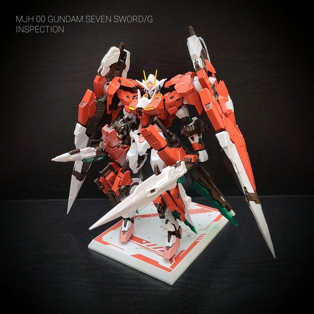 Mô hình lắp ráp MJH MG 1/100 gundam 00 seven sword 7s 007s ver MB Red Blue color double weapon